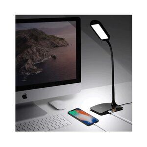 TW Lighting LED Desk Lamp with USB Charging Port Dimmable Lamps Black - New